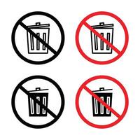 No trash sign vector