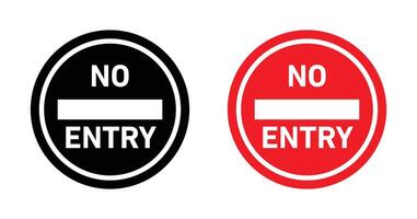 No entry road sign vector