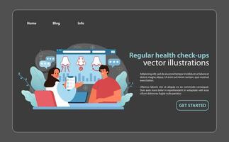 Health Check-up Illustration. Patient discusses olfactory health with a medical professional. vector