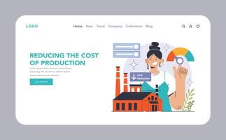 reduciendo el costo de producción web o aterrizaje colocar. automatizacion vector