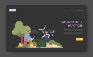 sustentabilidad practicas concepto. vector