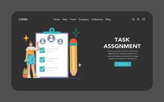 tarea asignación concepto. plano vector ilustración