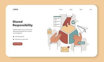 Shared Responsibility in Task Delegation concept. Vector illustration