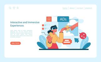 Interactive and Immersive Experiences concept. vector