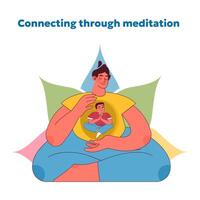 Meditation connection concept. Vector illustration