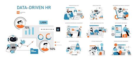 Data-Driven HR set Vector illustration