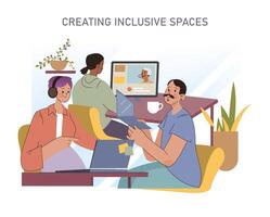 Creating Inclusive Spaces concept. vector