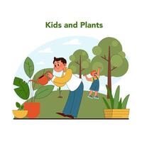 Plant nurturing concept. Flat vector illustration