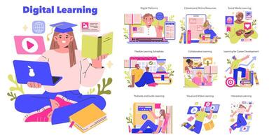 Digital Learning Vector illustration