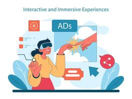 Interactive and Immersive Experiences concept. vector