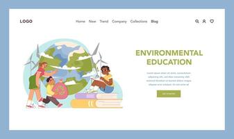 Sustainability education. Flat vector illustration