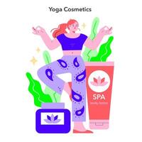 Lifestyle trends concept. A harmonious blend of yoga and skincare, embodying self-care and wellness vector