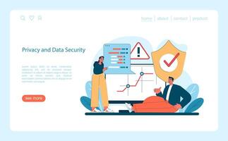 márketing 5.0 concepto. destacando el importancia de robusto datos seguridad y intimidad vector