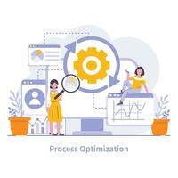 Sustainability and operational processes concept. Flat vector illustration.