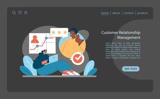 Customer Relationship Management concept. Enhancing client satisfaction through feedback vector