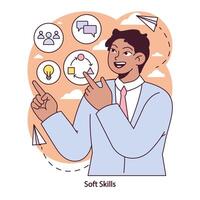 Soft Skills display. Vector illustration.