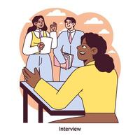 Interview preparation scene. Vector illustration.