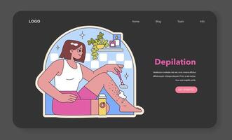 Depilation care scene. Flat vector illustration.