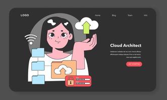 A Cloud Architect elevates data into the stratosphere, crafting secure and scalable cloud solutions that power modern enterprises. vector