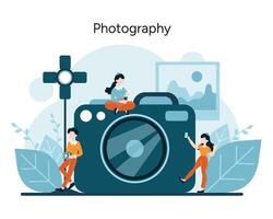 Characters with cameras capture the essence of moments, a snapshot of the photographer's passion and skill vector