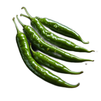 AI generated green chili isolated transparent background PNG