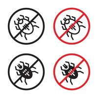 Mite in the prohibition sign vector