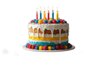 AI generated birthday cake background transparent png isolated