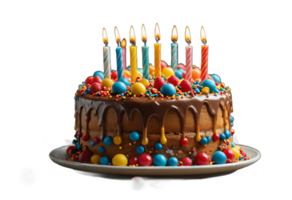 AI generated birthday cake background transparent png isolated