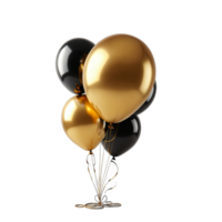 AI generated golden and black festival bloons isolated transparent png