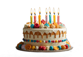 AI generated birthday cake background transparent png isolated
