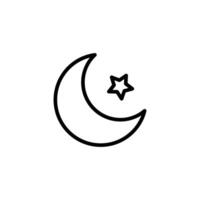 islam estrella y creciente icono vector