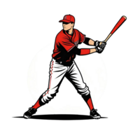 AI generated guy playing baseball isolated png