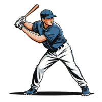 AI generated guy playing baseball isolated png