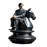 AI generated person sitting on chess piece depicting the horse png