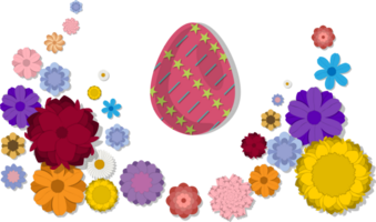 Illustration on theme celebration holiday Easter with hunt colorful bright eggs png