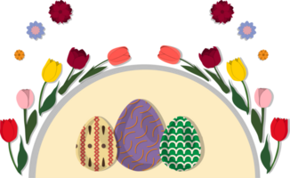 ilustración en tema celebracion fiesta Pascua de Resurrección con cazar vistoso brillante huevos png