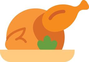 Chicken Dinner Vector Flat Icon