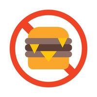 No Fast Food Vector Flat Icon