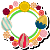 ilustração em tema celebração feriado Páscoa com caçar colorida brilhante ovos, bandeira consistindo do caçar diferente Páscoa ovos, lindo Páscoa ovos estão a Principal acessório às abstrato fundo png