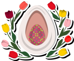 illustratie Aan thema viering vakantie Pasen met jacht kleurrijk helder eieren, banier bestaande van jacht verschillend Pasen eieren, mooi Pasen eieren zijn hoofd medeplichtig Bij abstract achtergrond png