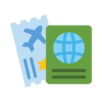 viaje esenciales vector plano icono