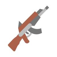 Assault Rifle Glyph Vector Flat Icon Design