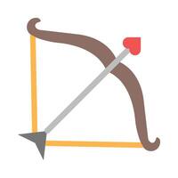 Bow And Arrow Glyph Vector Flat Icon Design