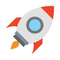 Rocket Glyph Vector Flat Icon Design