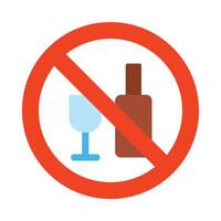 No alcohol vector plano icono diseño vector plano icono diseño