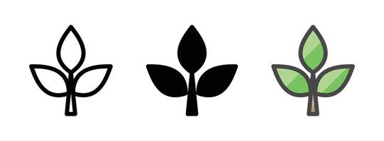 Multipurpose Plant Vector Icon in Outline, Glyph, Filled Outline Style