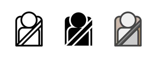 Multipurpose Safety Belt Vector Icon in Outline, Glyph, Filled Outline Style