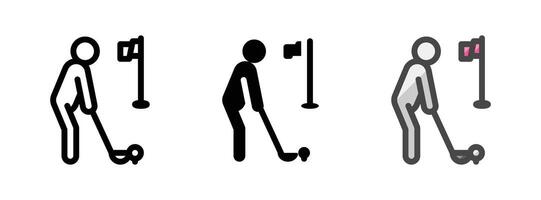 Multipurpose Golf Vector Icon in Outline, Glyph, Filled Outline Style