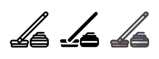 Multipurpose Curling Vector Icon in Outline, Glyph, Filled Outline Style