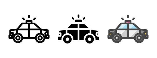 Multipurpose Patrol Car Vector Icon in Outline, Glyph, Filled Outline Style